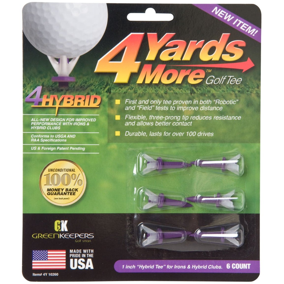 4 Yards More Hybrid Golf Tees