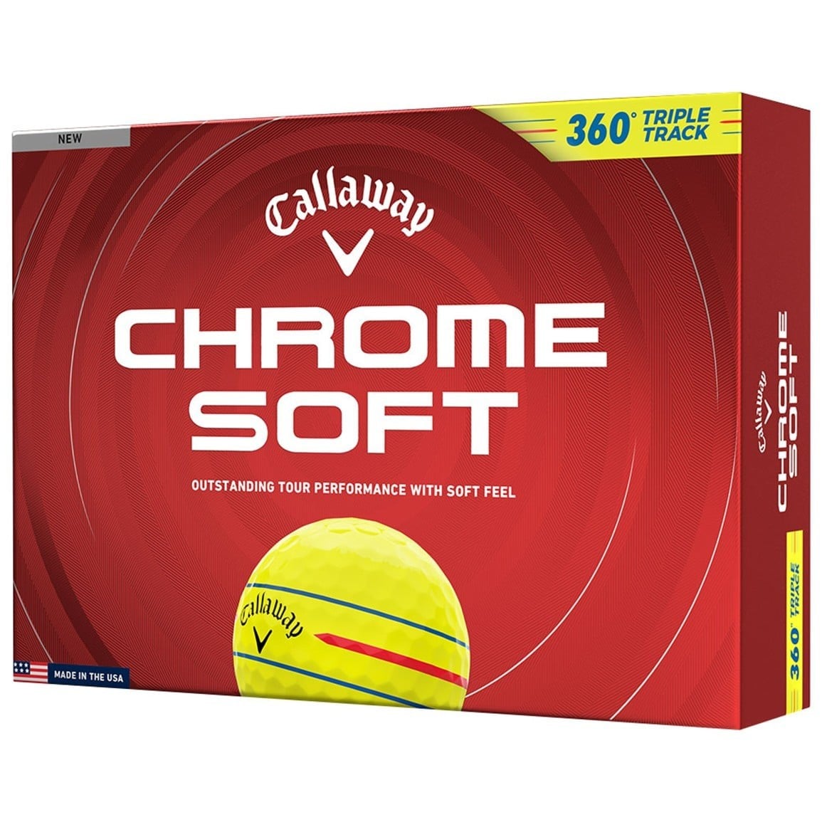 Callaway 2026 Chrome Soft Yellow Stripe Golf Ball