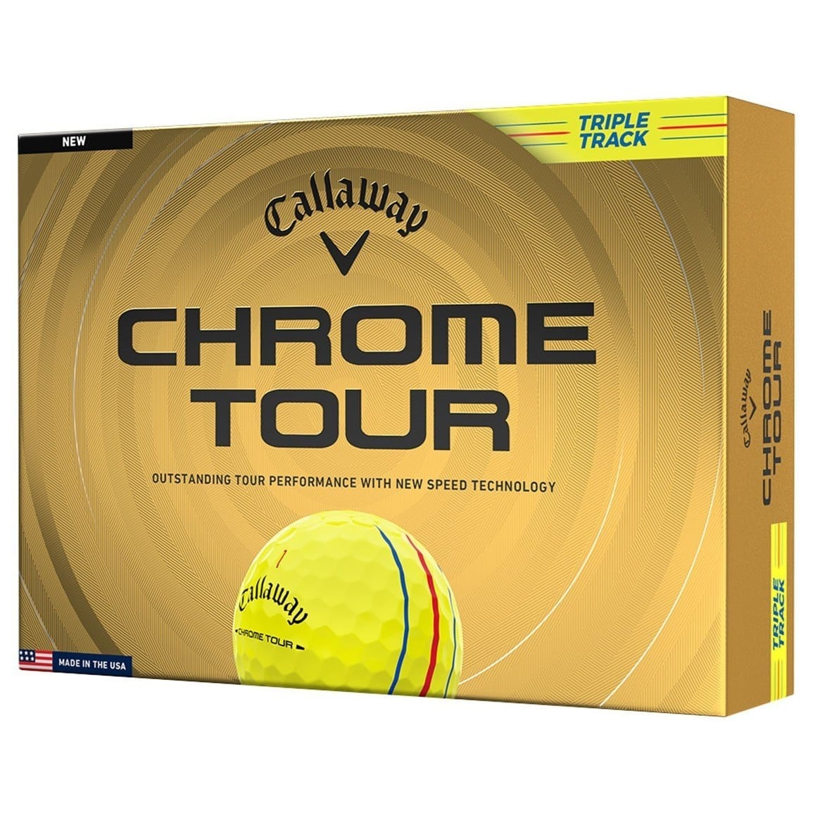 Callaway 2026 Chrome Tour Triple Track Personalized/Logo Yellow Golf Ball