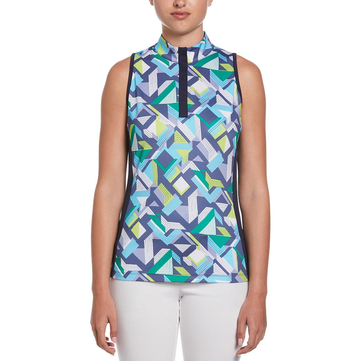 Callaway Women's Swing Tech Opti-Dri Colliding Chev Geo Sleeveless Golf Polo