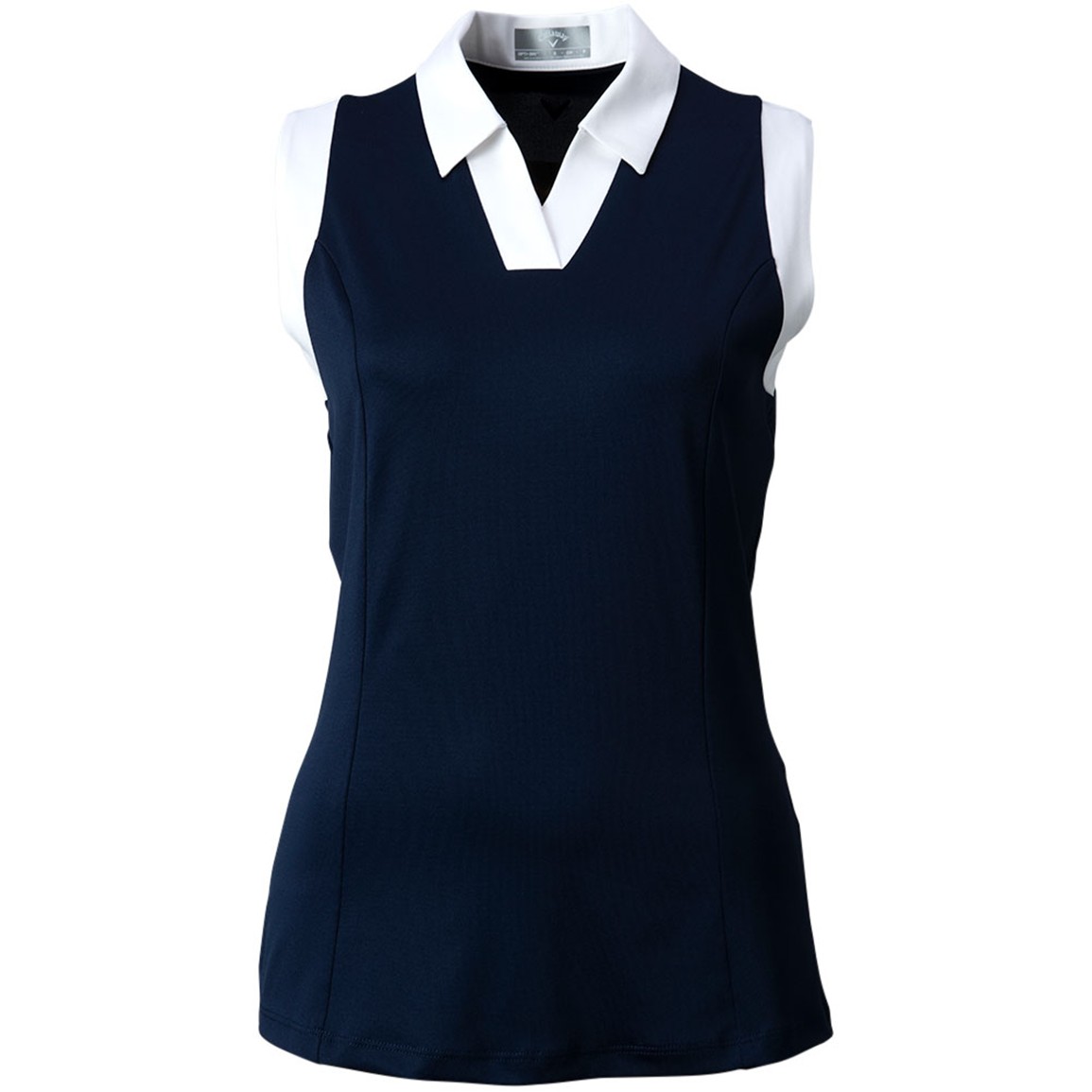 Callaway Women's V-Placket Color Block Sleeveless Golf Polo