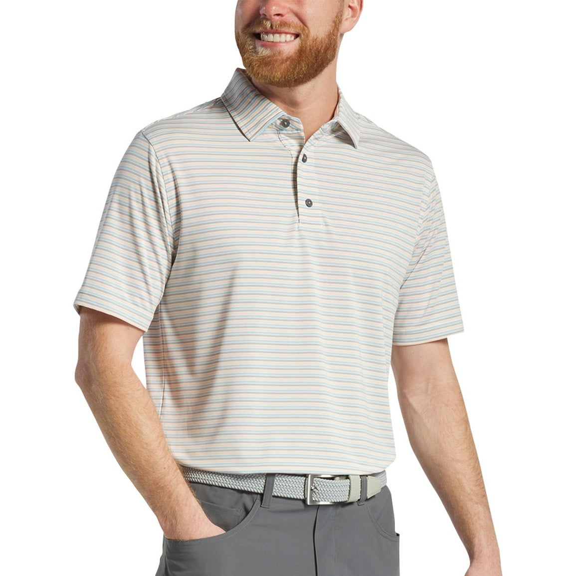 FootJoy Men's Multi Pinstripe Lisle Golf Polo