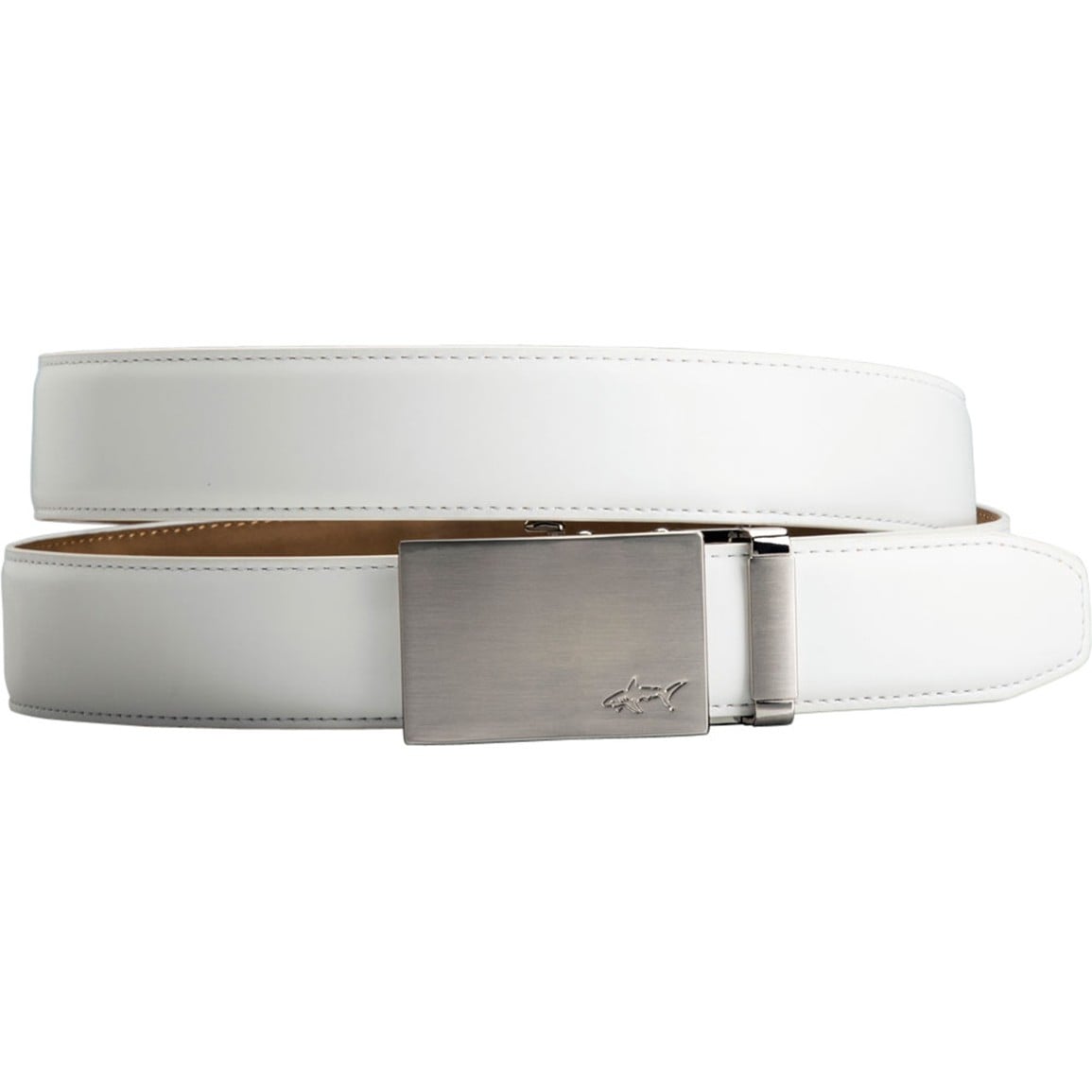 Greg Norman Men's Golf Belt w/ Plaque Buckle