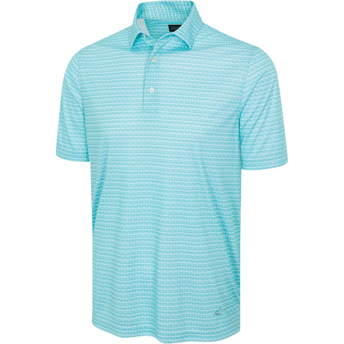 Greg Norman Men's ML75 Microlux Houndstooth Stripe Golf Polo
