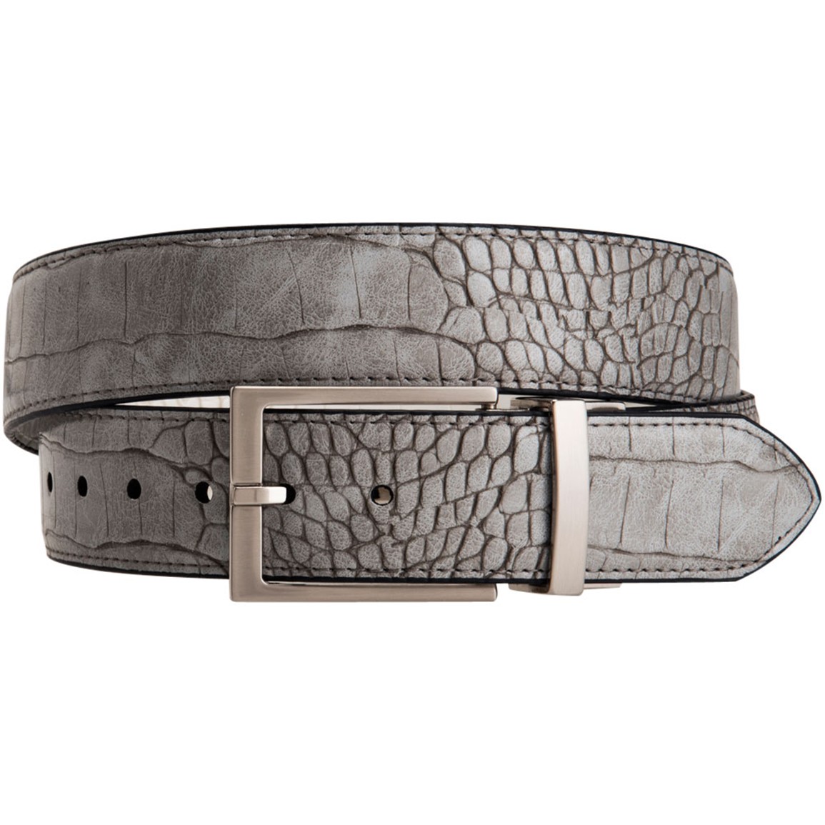 Greg Norman Men's Reversible Croco Print Leather Golf Belt