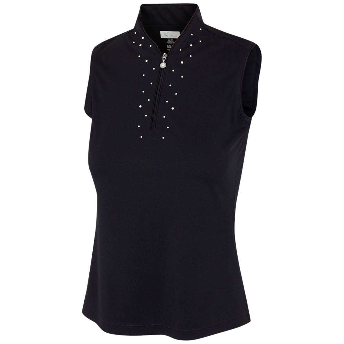 Greg Norman Women's Microlux Pearl Studded Sleeveless Golf Polo