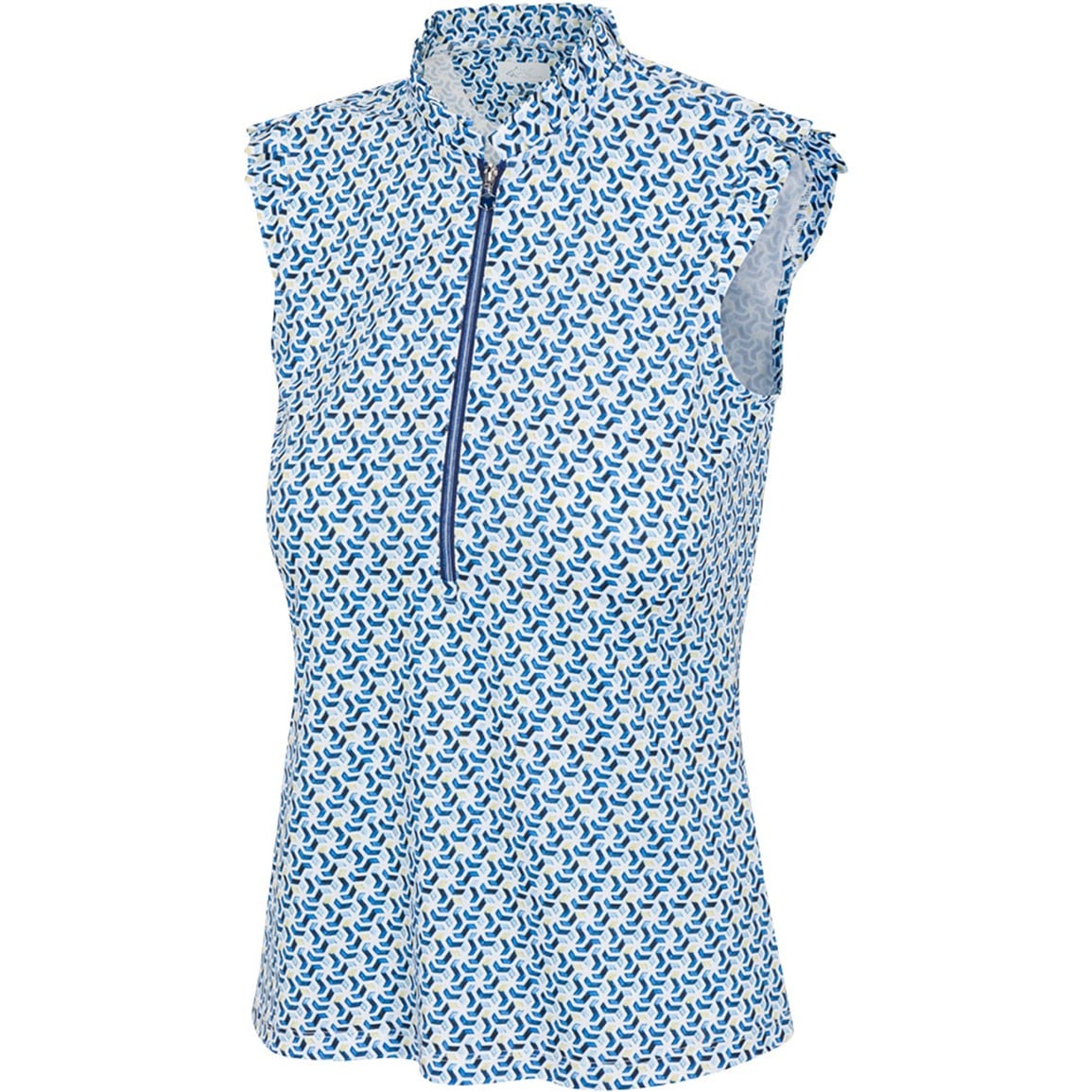 Greg Norman Women's Windsor Sleeveless Pleated Collar Golf Polo