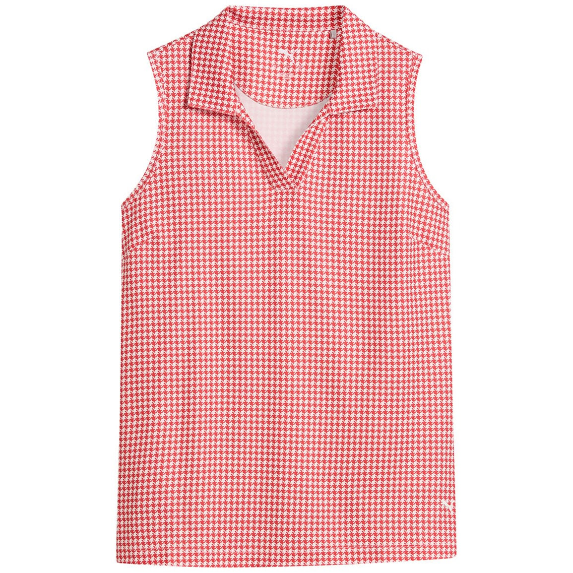 PUMA Women's Cloudspun Mono Check Sleeveless Golf Polo